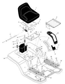Rear Body Diagram and Parts List for 468600X43A 2004 Briggs and Stratton Lawn Tractor